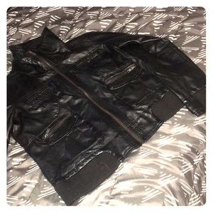 Light, black leather jacket